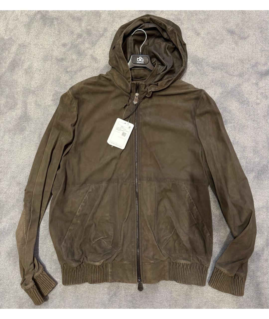 BERLUTI Коричневая кожаная куртка, фото 9