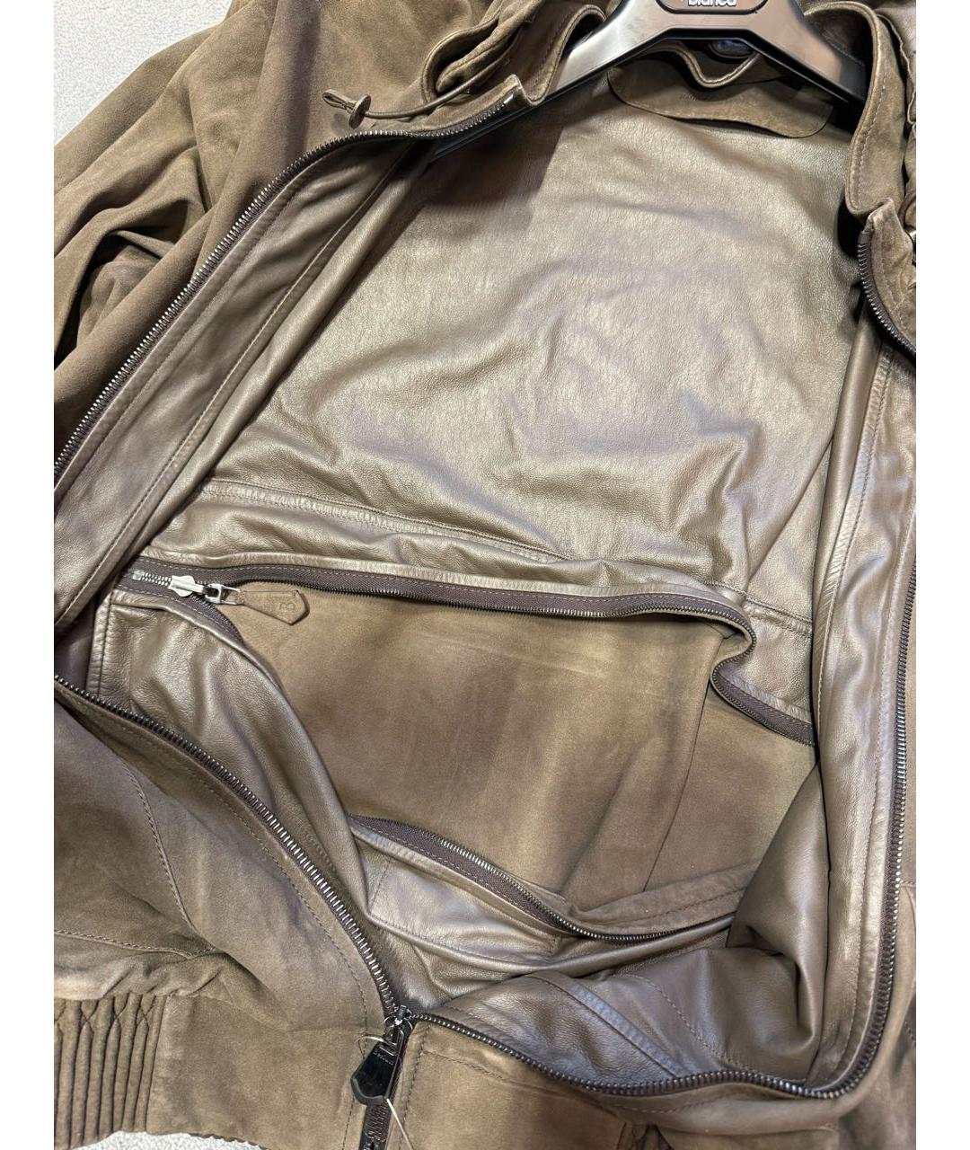BERLUTI Коричневая кожаная куртка, фото 7