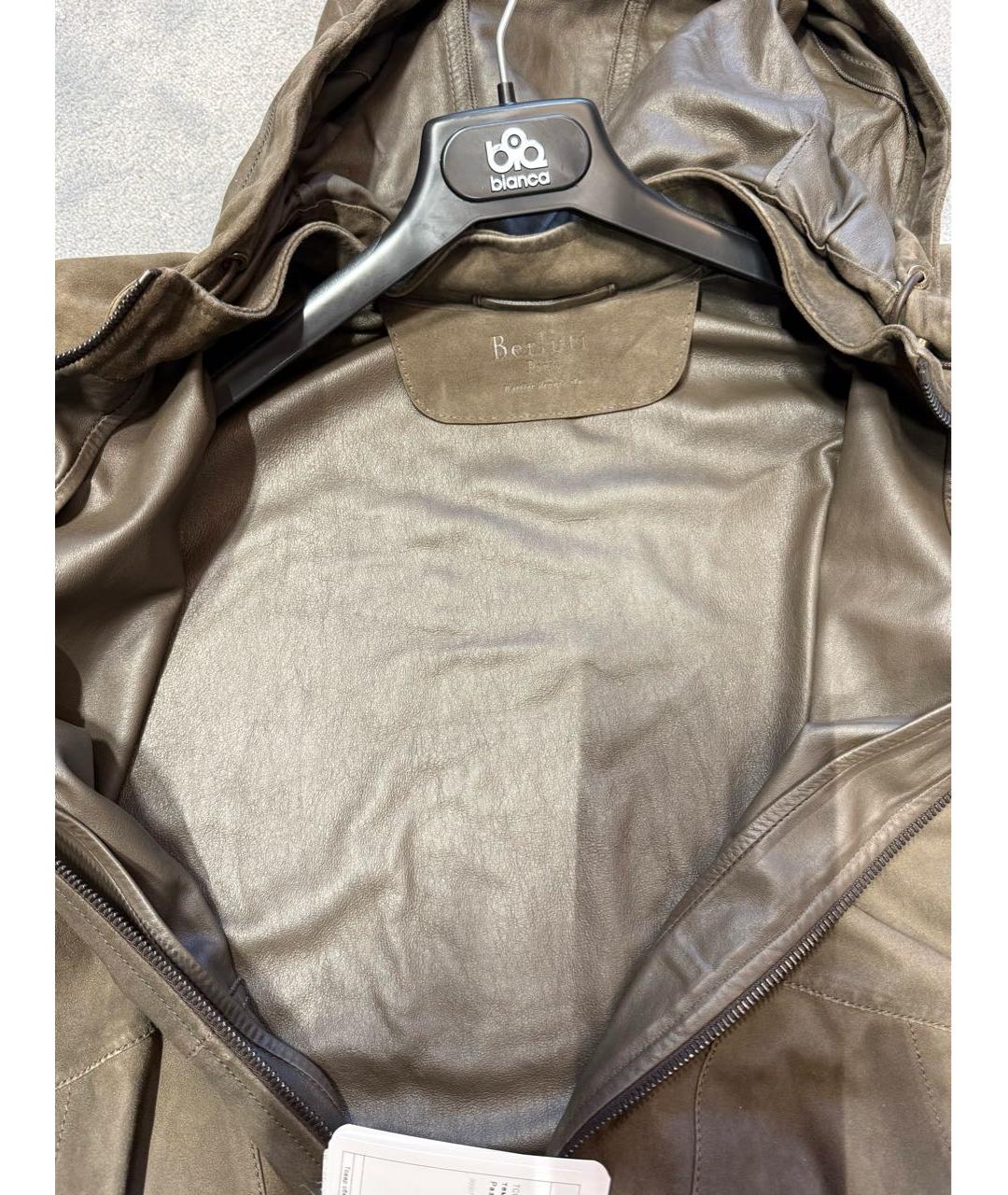 BERLUTI Коричневая кожаная куртка, фото 4