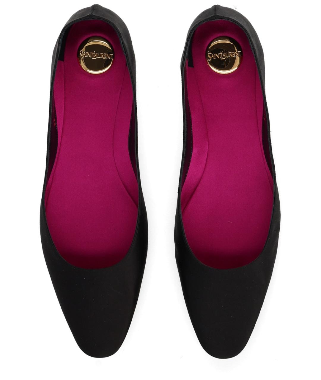 SAINT LAURENT Черные синтетические балетки, фото 3