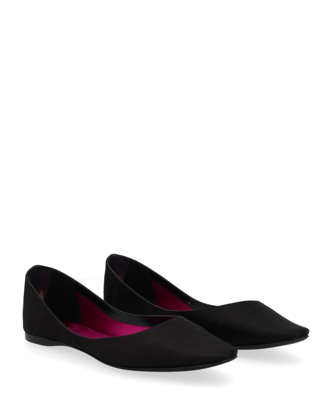 SAINT LAURENT Черные синтетические балетки, фото 2