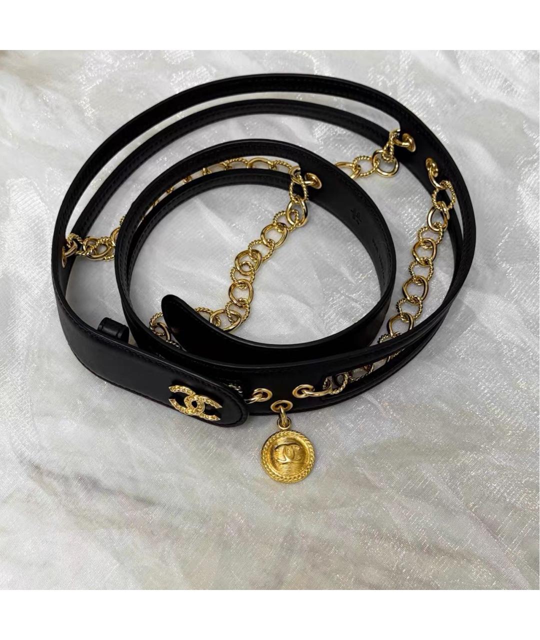 CHANEL Черный кожаный ремень, фото 4