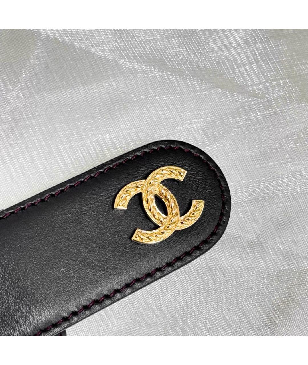 CHANEL Черный кожаный ремень, фото 6