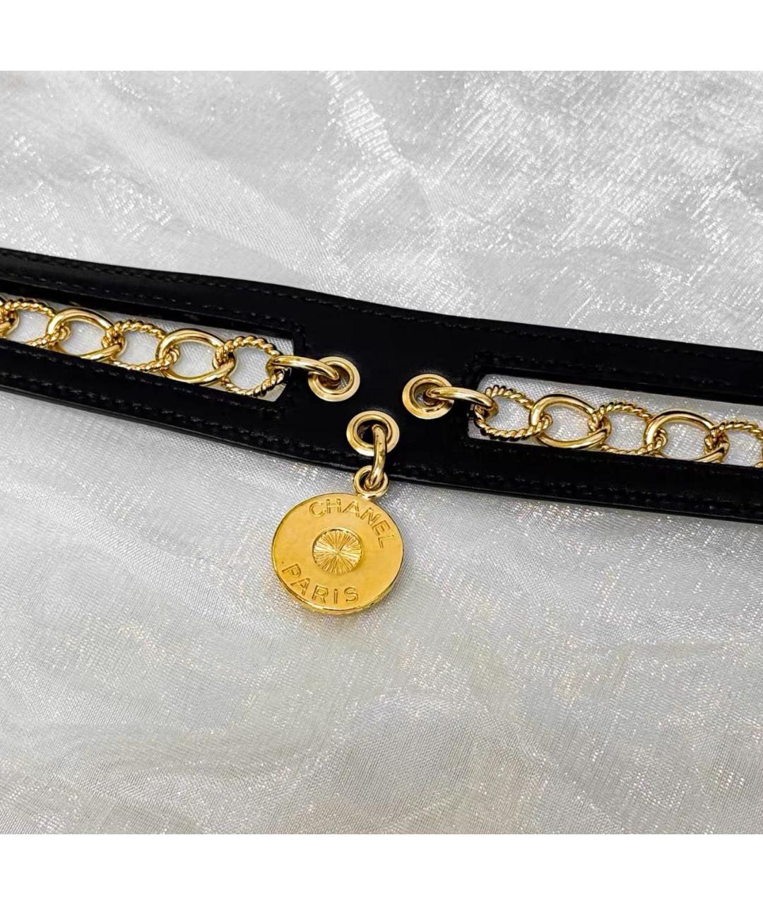 CHANEL Черный кожаный ремень, фото 5