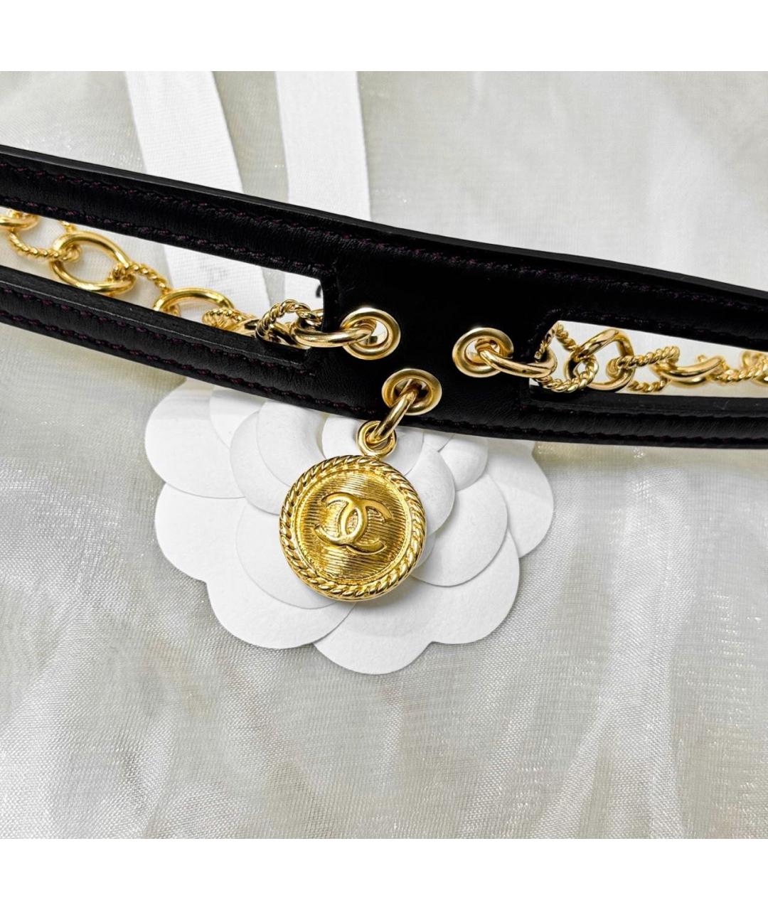 CHANEL Черный кожаный ремень, фото 3