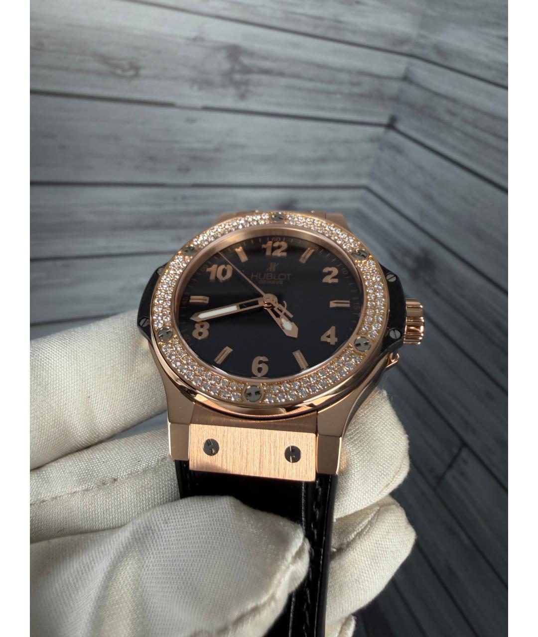 HUBLOT Черные часы из розового золота, фото 4