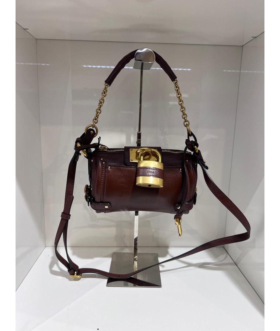 CHLOE Коричневая кожаная сумка с короткими ручками, фото 2