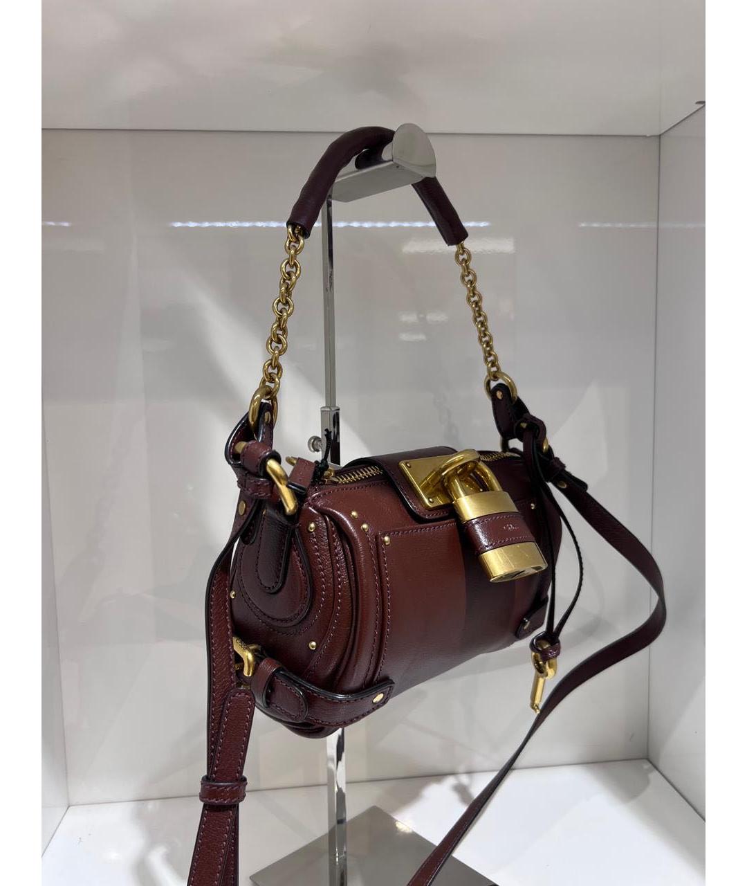 CHLOE Коричневая кожаная сумка с короткими ручками, фото 3