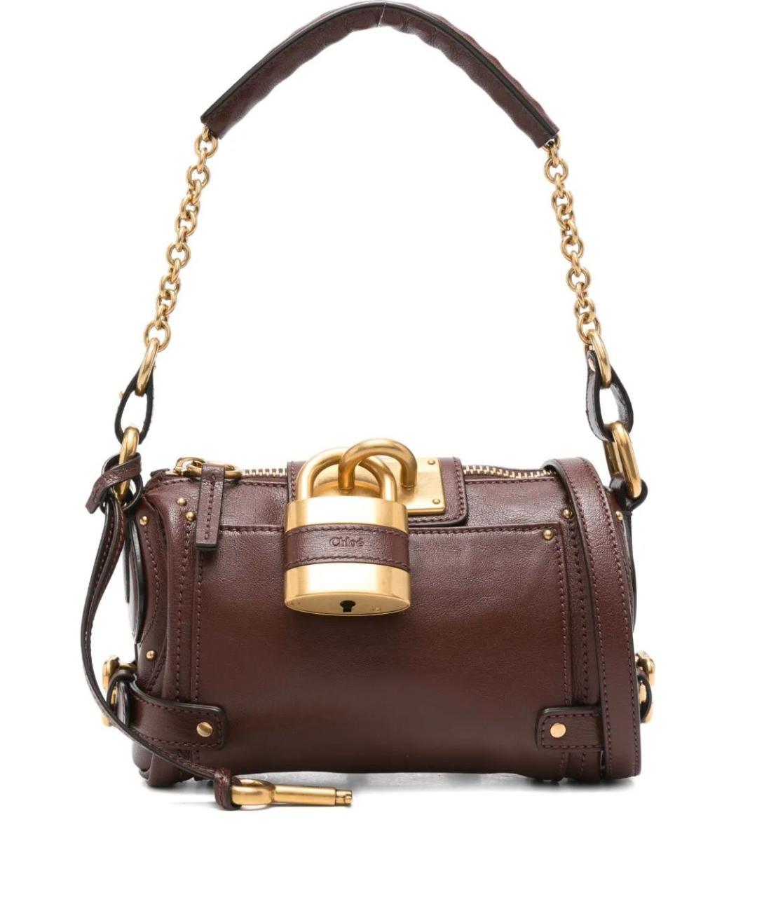 CHLOE Коричневая кожаная сумка с короткими ручками, фото 1