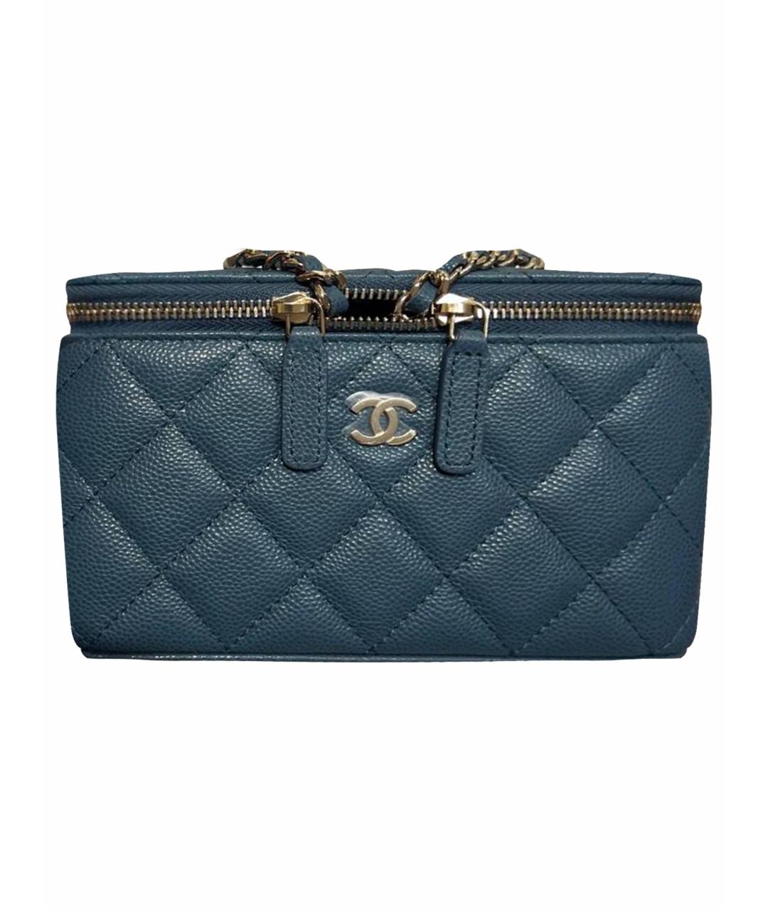 CHANEL Темно-синяя кожаная сумка через плечо, фото 1