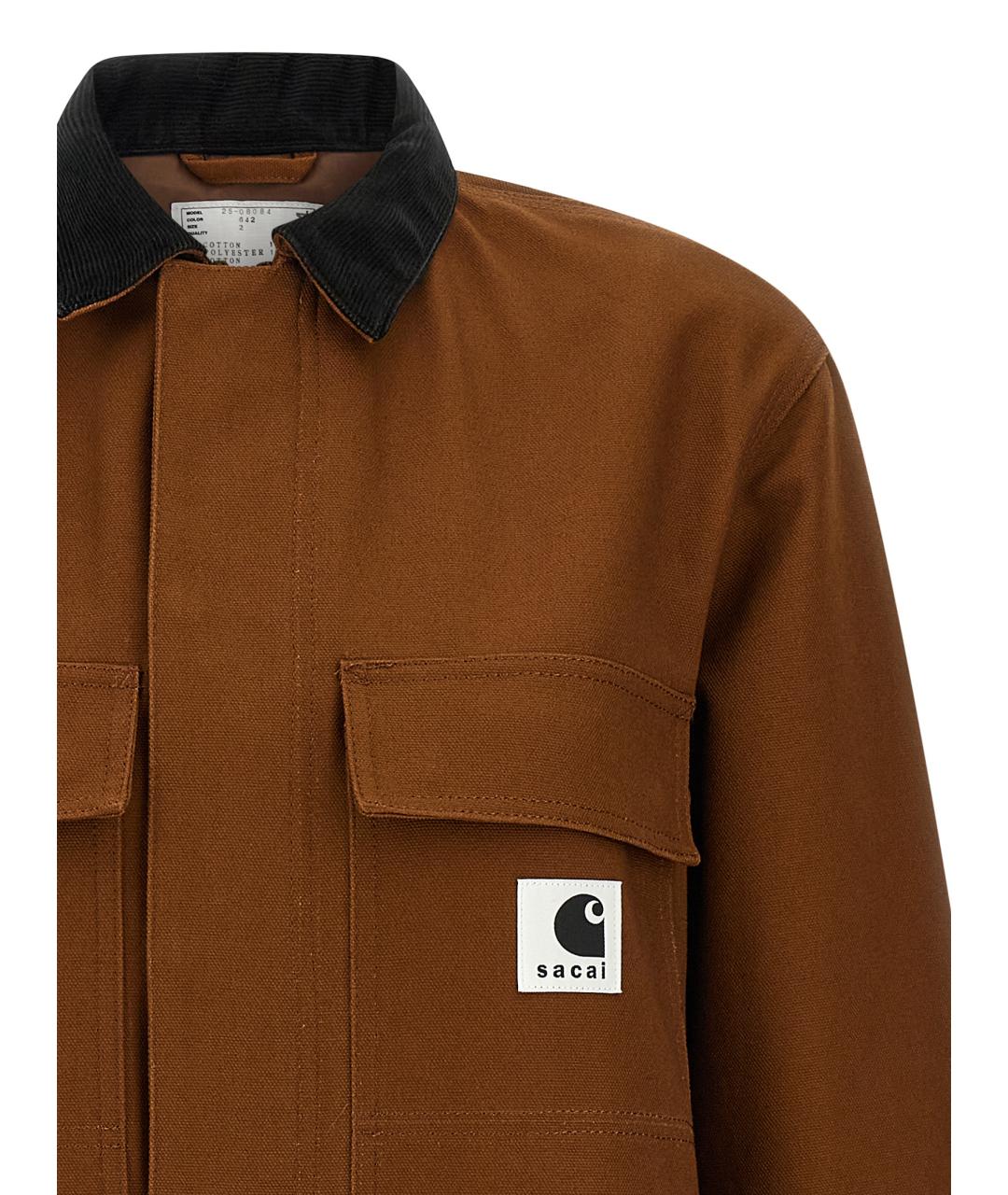 SACAI Коричневая хлопковая куртка, фото 3