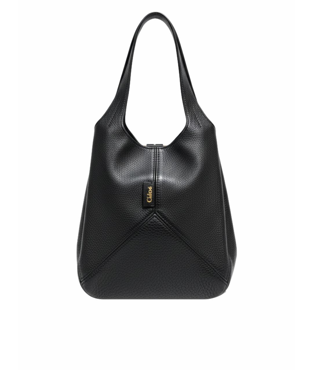 CHLOE Черная кожаная сумка с короткими ручками, фото 1