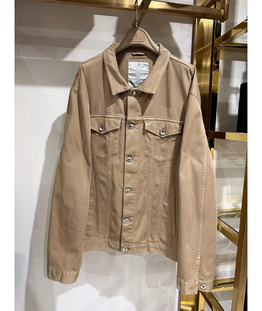 BRUNELLO CUCINELLI Бежевая хлопковая куртка, фото 6