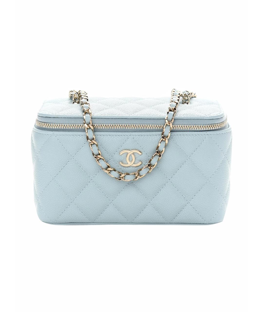 CHANEL Голубая кожаная сумка через плечо, фото 1