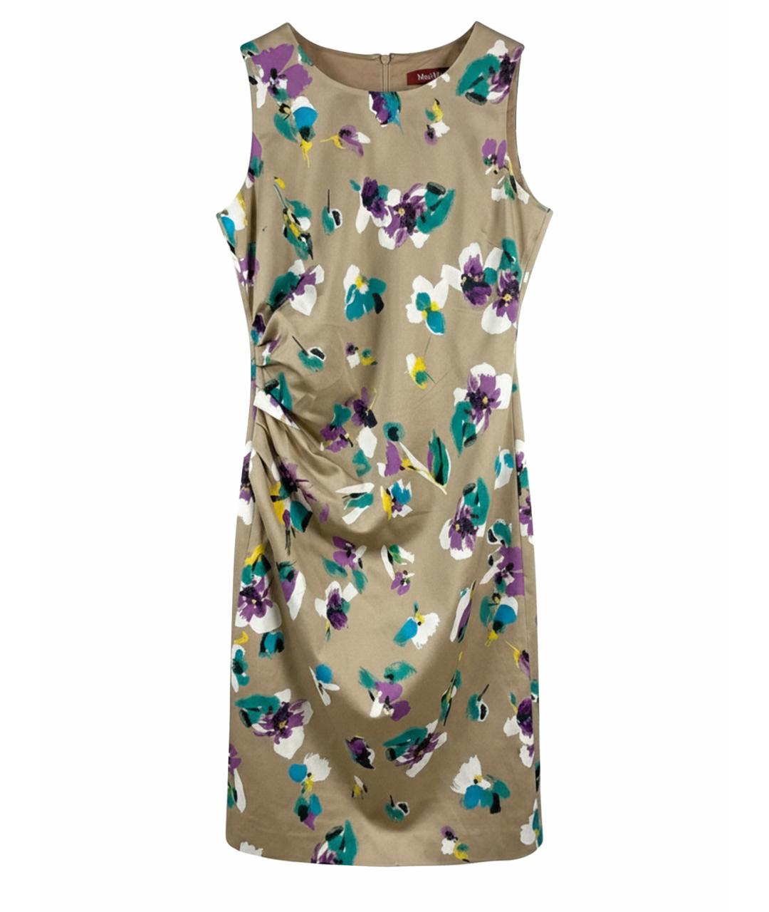 MAX MARA STUDIO Бежевое шелковое повседневное платье, фото 1