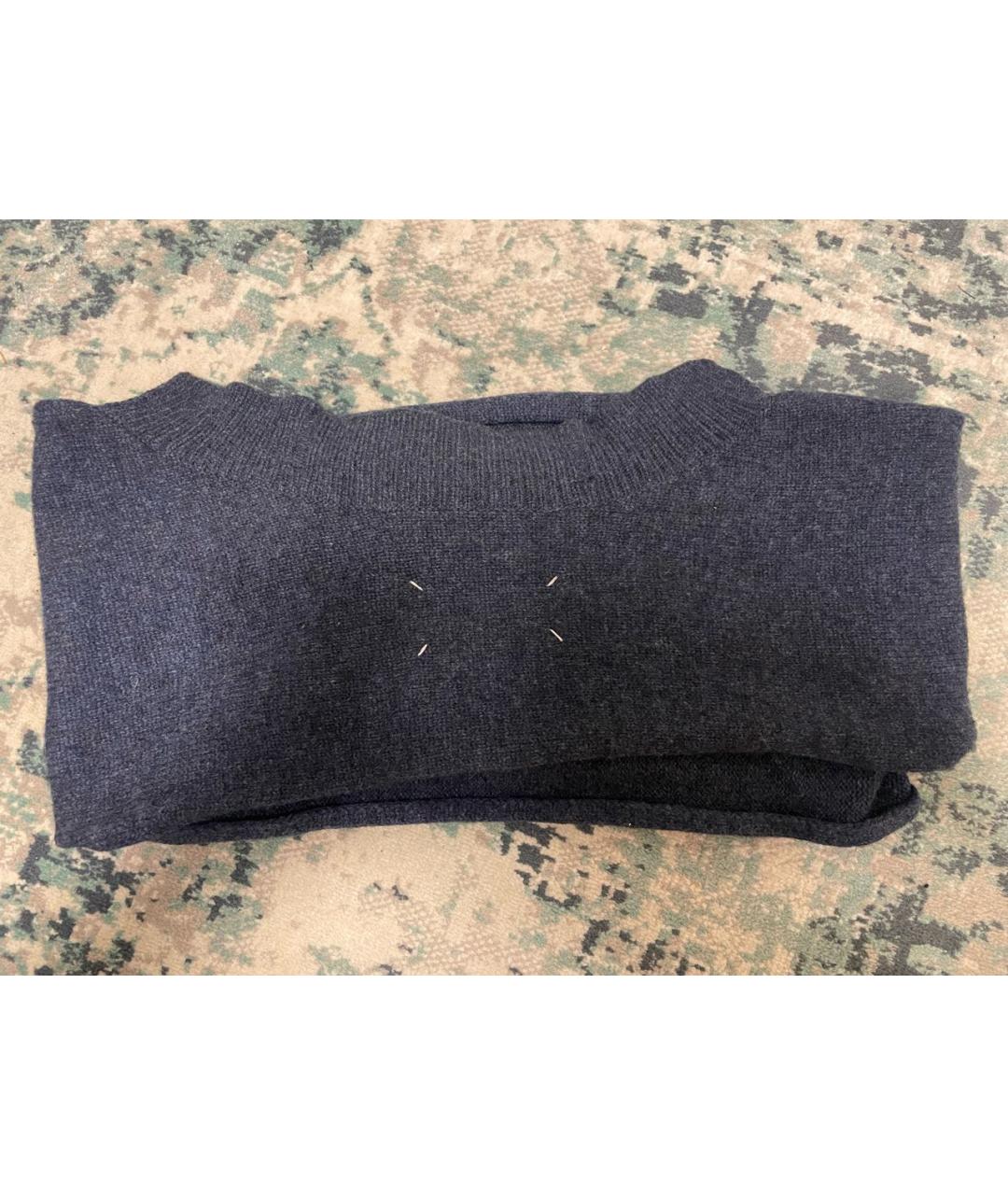 MAISON MARGIELA Темно-синий шерстяной шарф, фото 2