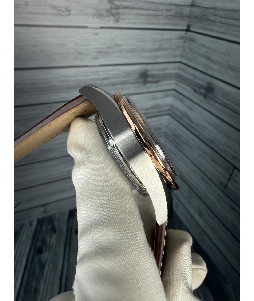 OMEGA Черные часы из розового золота, фото 6