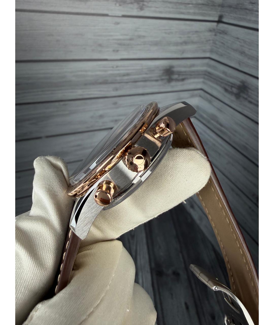 OMEGA Черные часы из розового золота, фото 5