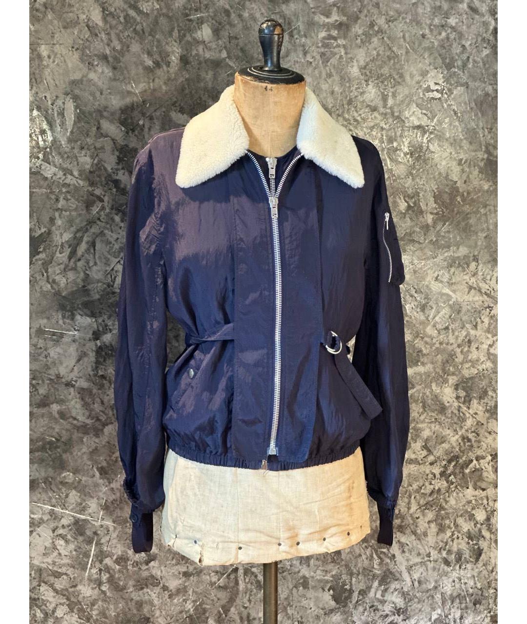 HELMUT LANG Темно-синяя полиэстеровая куртка, фото 5