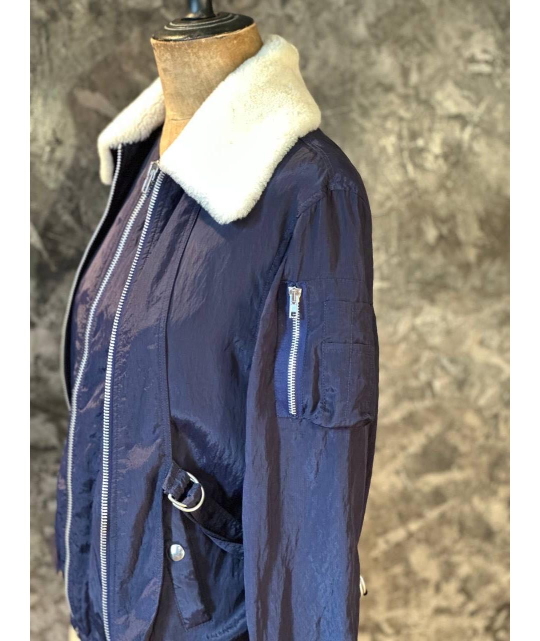 HELMUT LANG Темно-синяя полиэстеровая куртка, фото 2