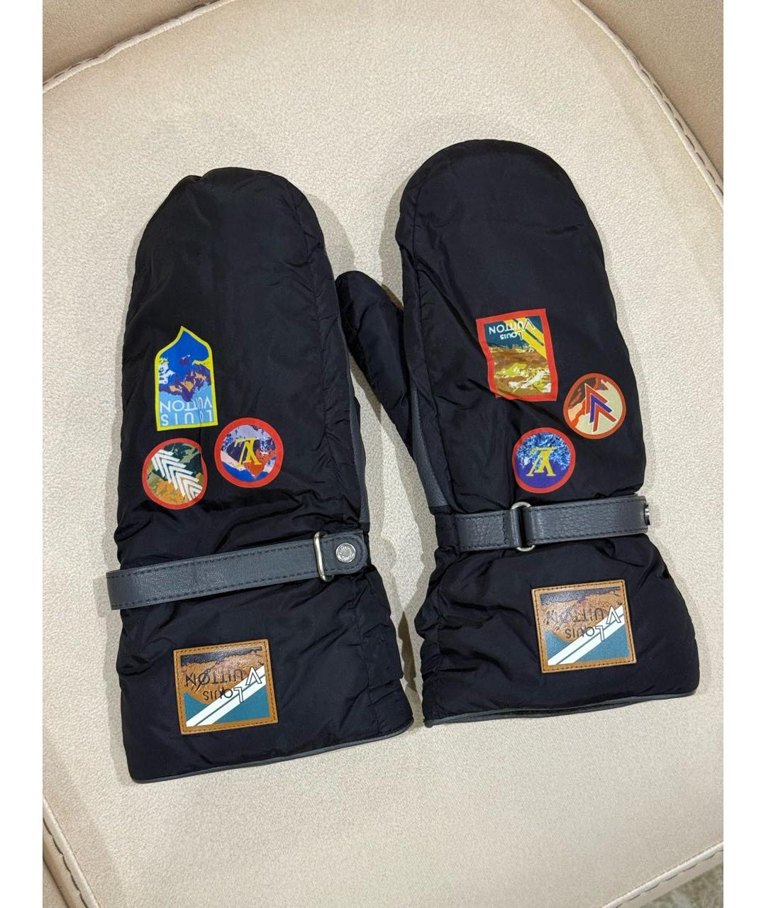 LOUIS VUITTON Черные шерстяные перчатки, фото 2