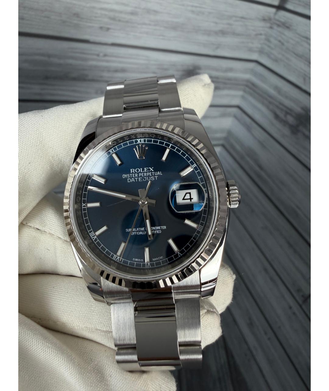 ROLEX Темно-синие часы, фото 4