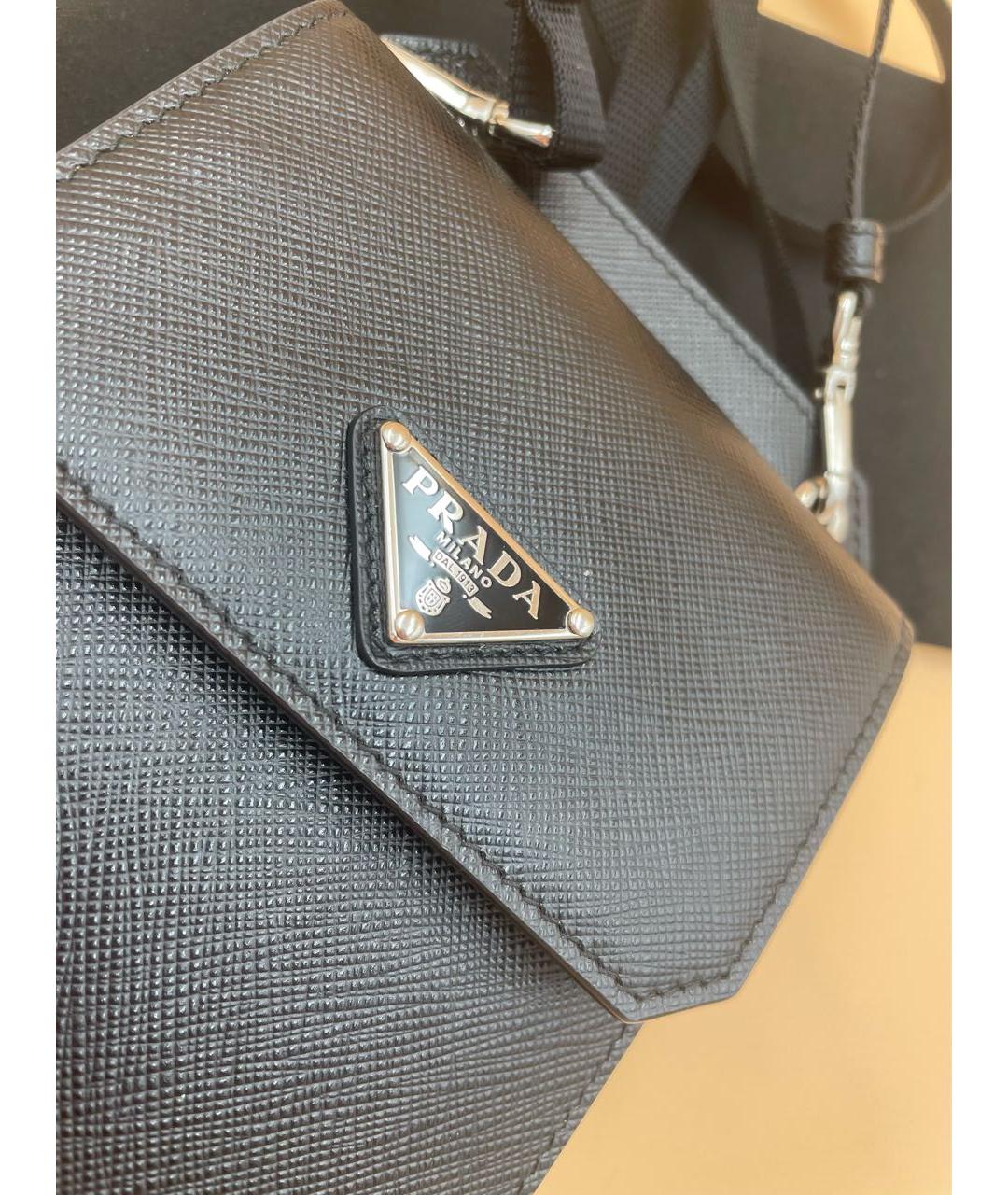 PRADA Черная кожаная сумка через плечо, фото 4