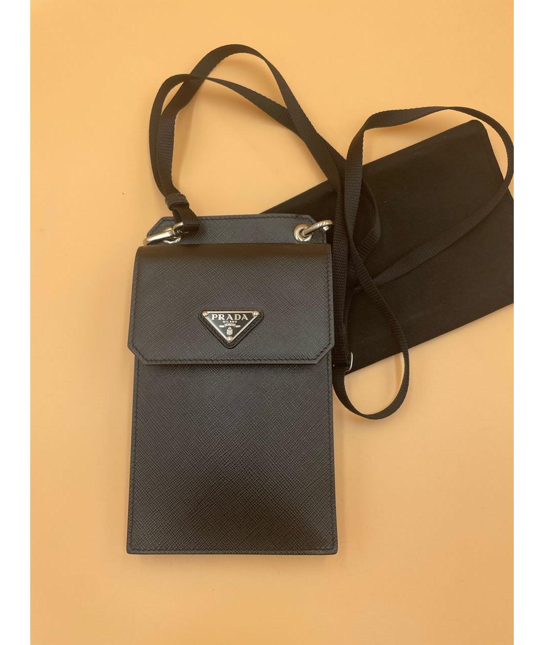 PRADA Черная кожаная сумка через плечо, фото 9