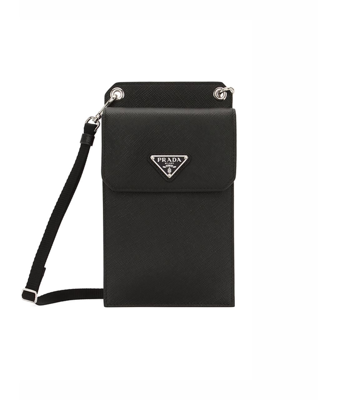 PRADA Черная кожаная сумка через плечо, фото 1