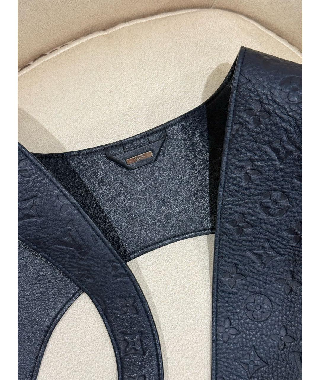 LOUIS VUITTON Черный кожаный жилет, фото 3