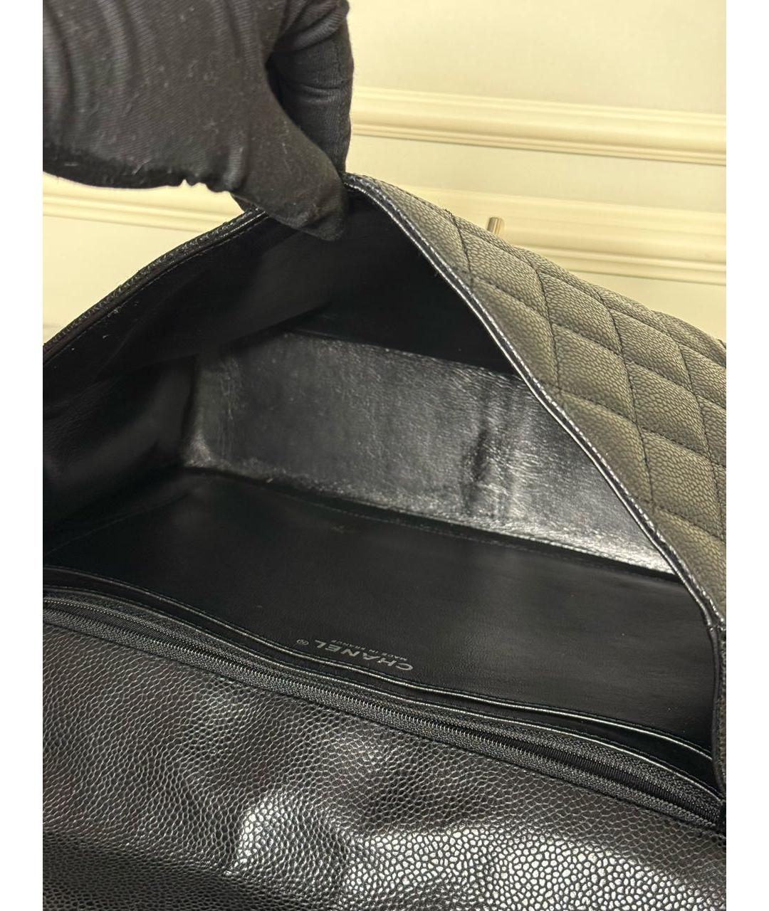 CHANEL Черная кожаная сумка через плечо, фото 6