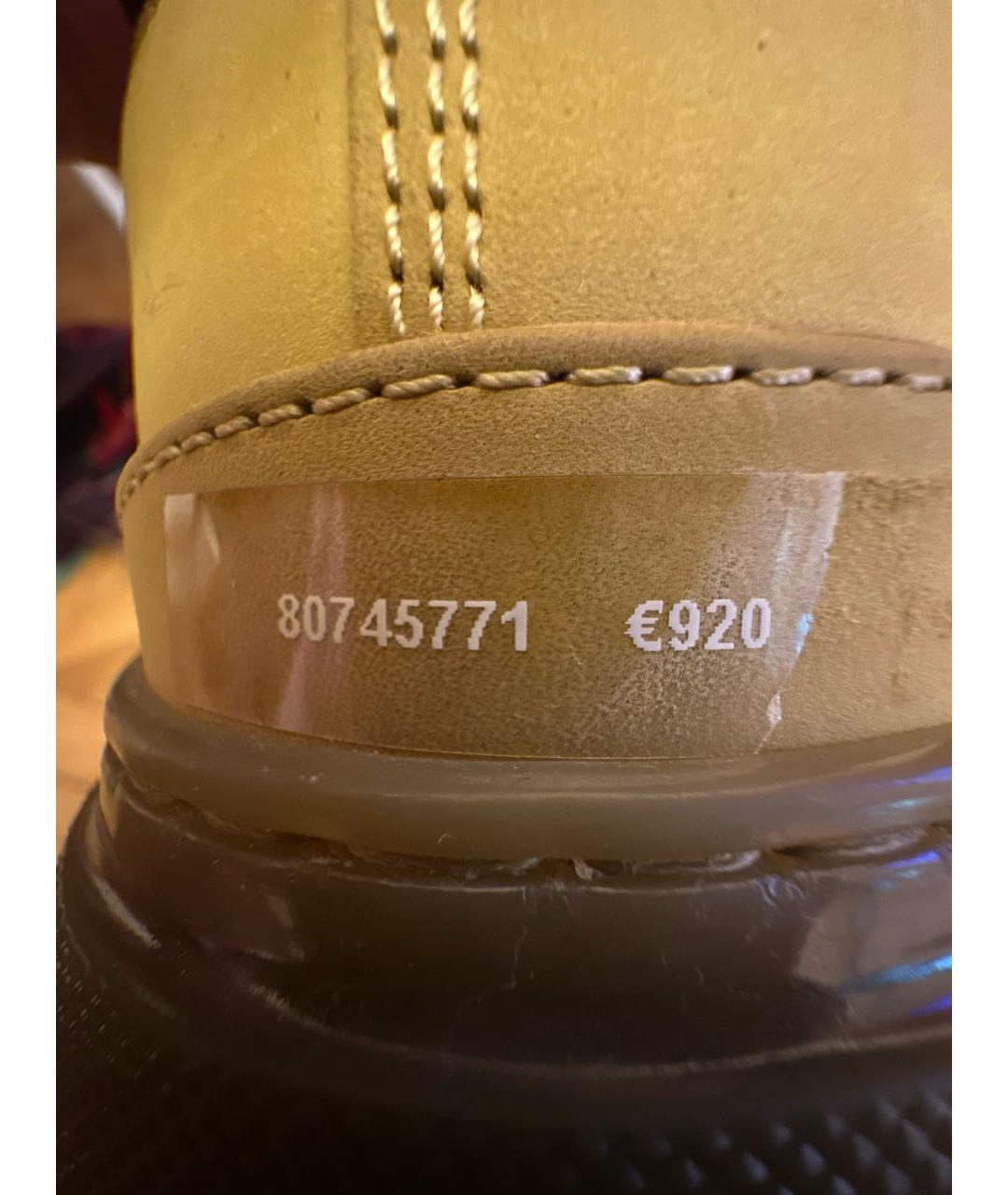 BURBERRY Горчичные кожаные низкие ботинки, фото 8