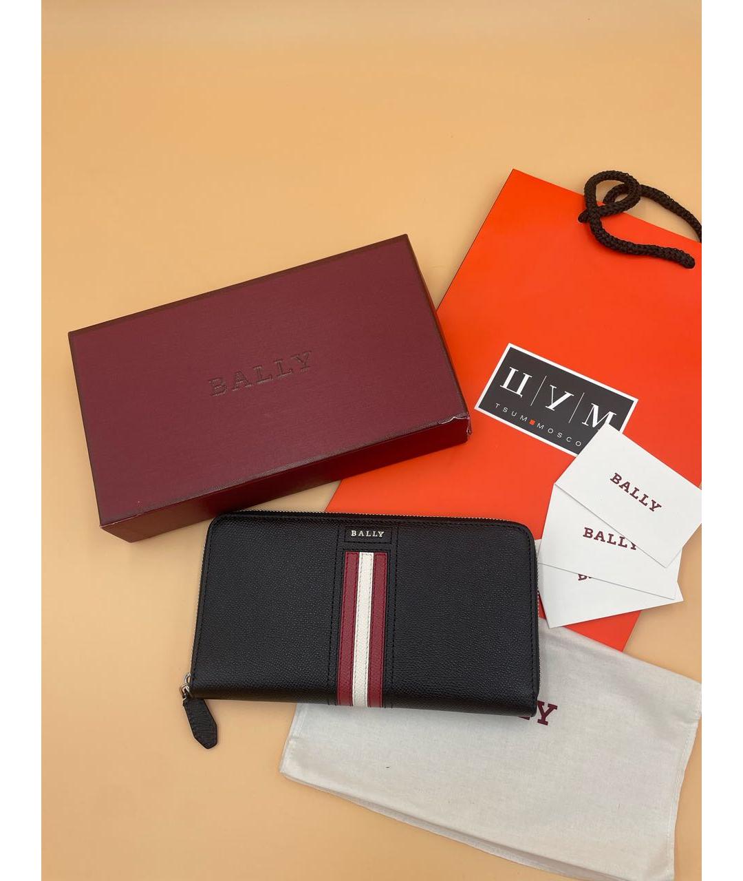 BALLY Черный кожаный кошелек, фото 9