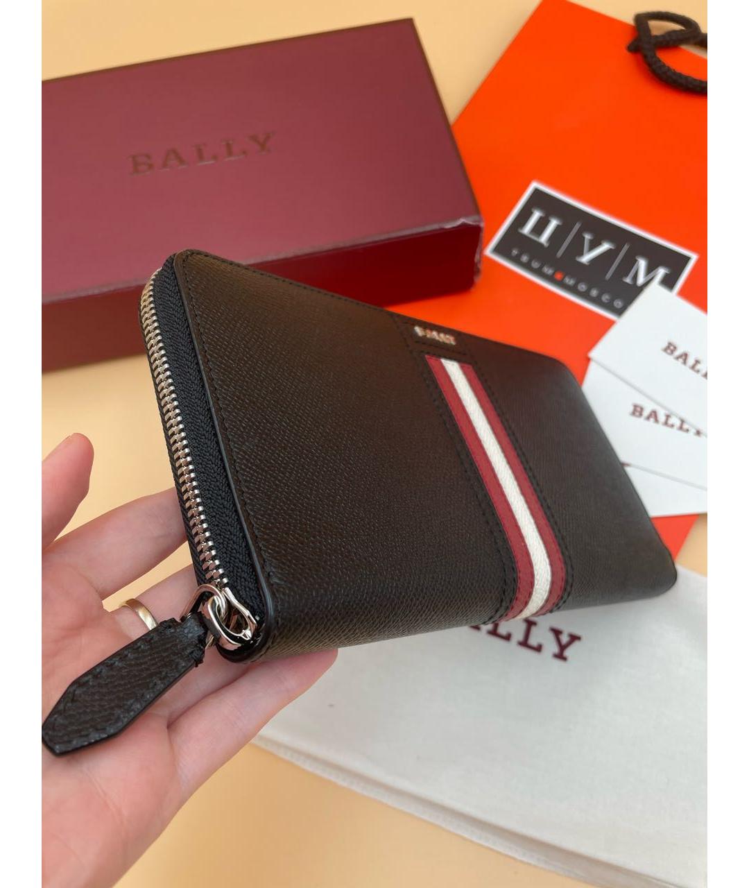 BALLY Черный кожаный кошелек, фото 4