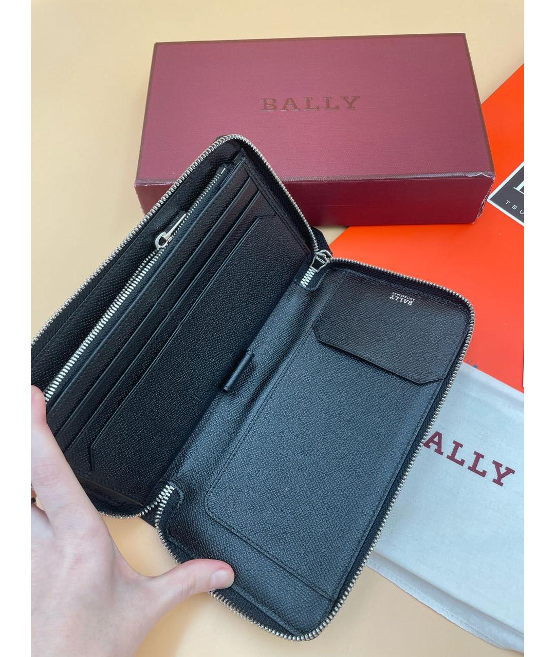 BALLY Черный кожаный кошелек, фото 5