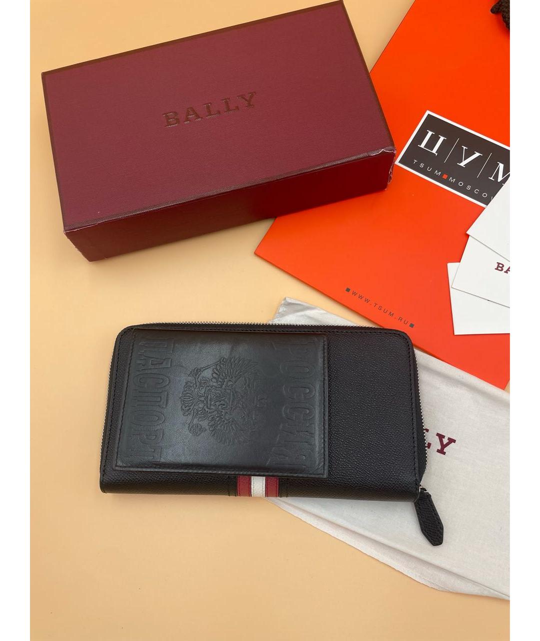 BALLY Черный кожаный кошелек, фото 7