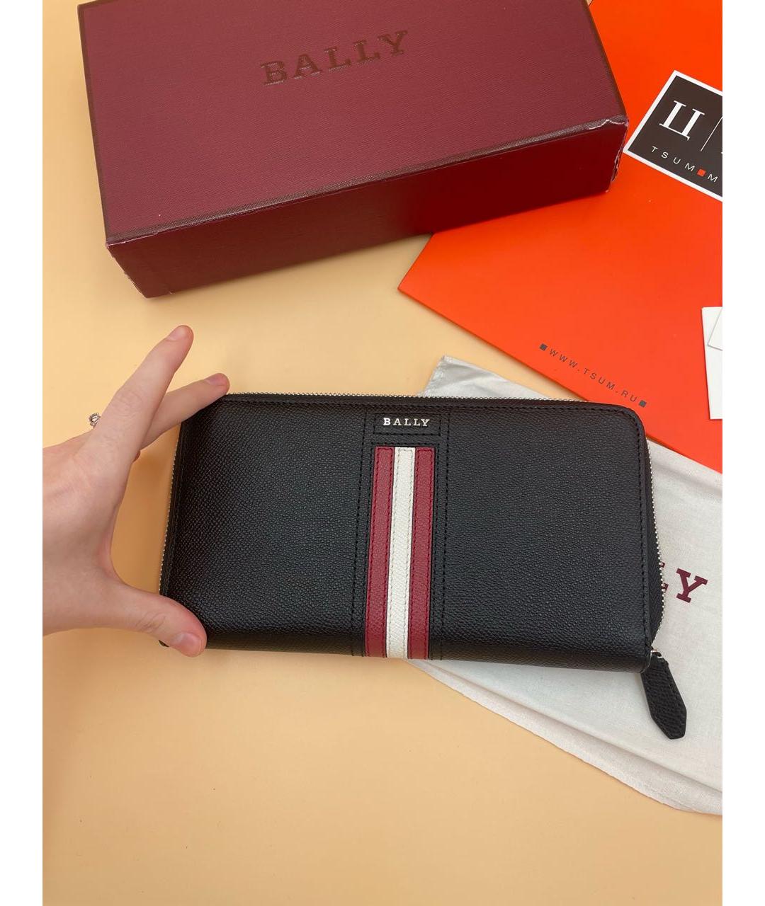 BALLY Черный кожаный кошелек, фото 8