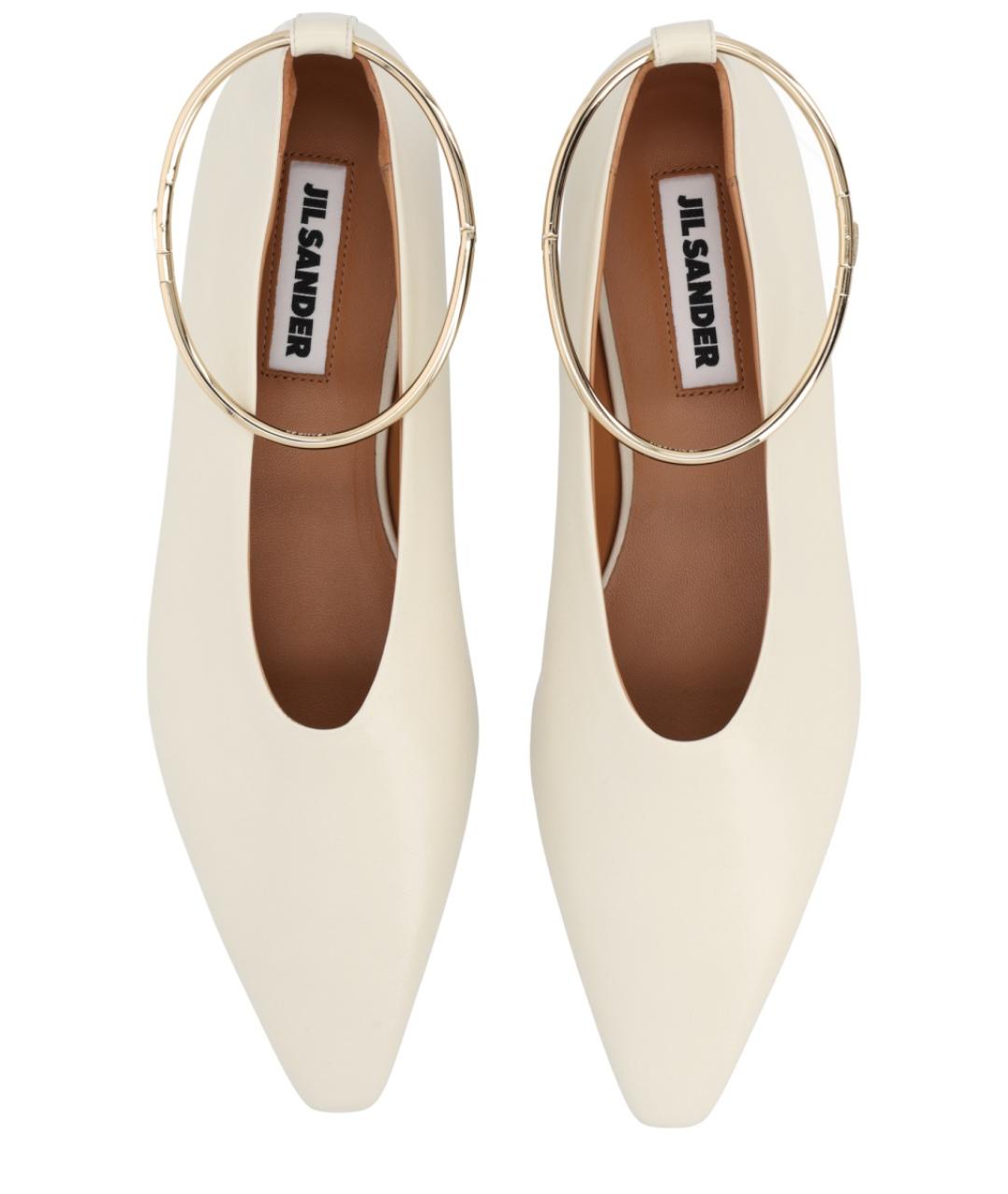 JIL SANDER Бежевые кожаные туфли, фото 5