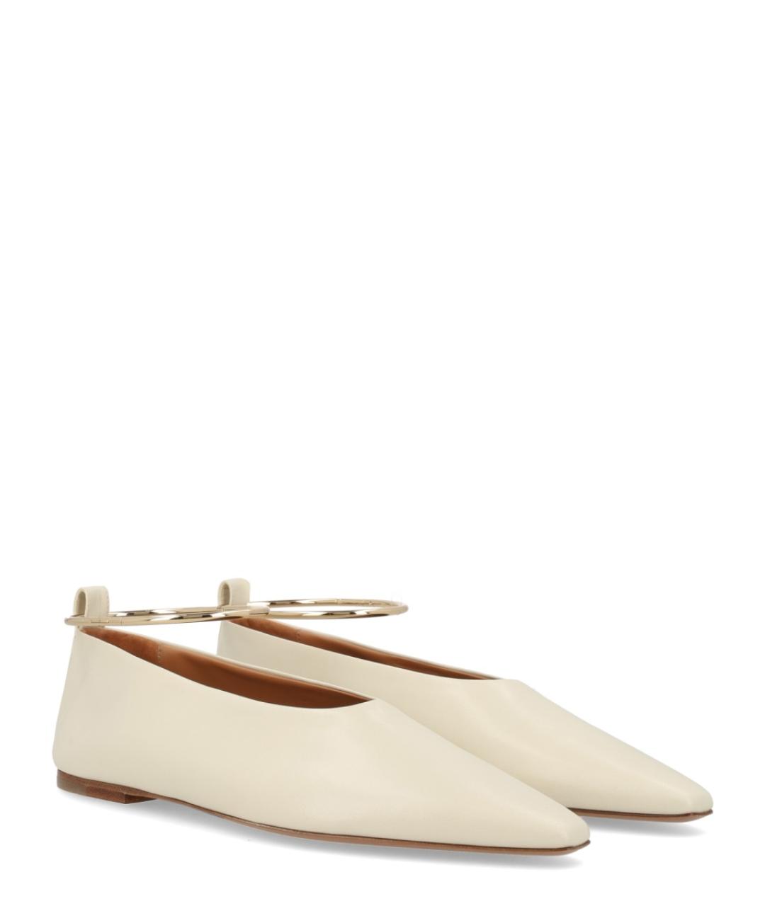 JIL SANDER Бежевые кожаные туфли, фото 2