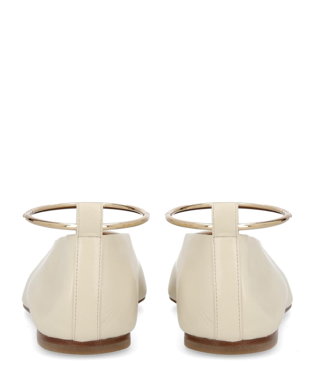 JIL SANDER Бежевые кожаные туфли, фото 4