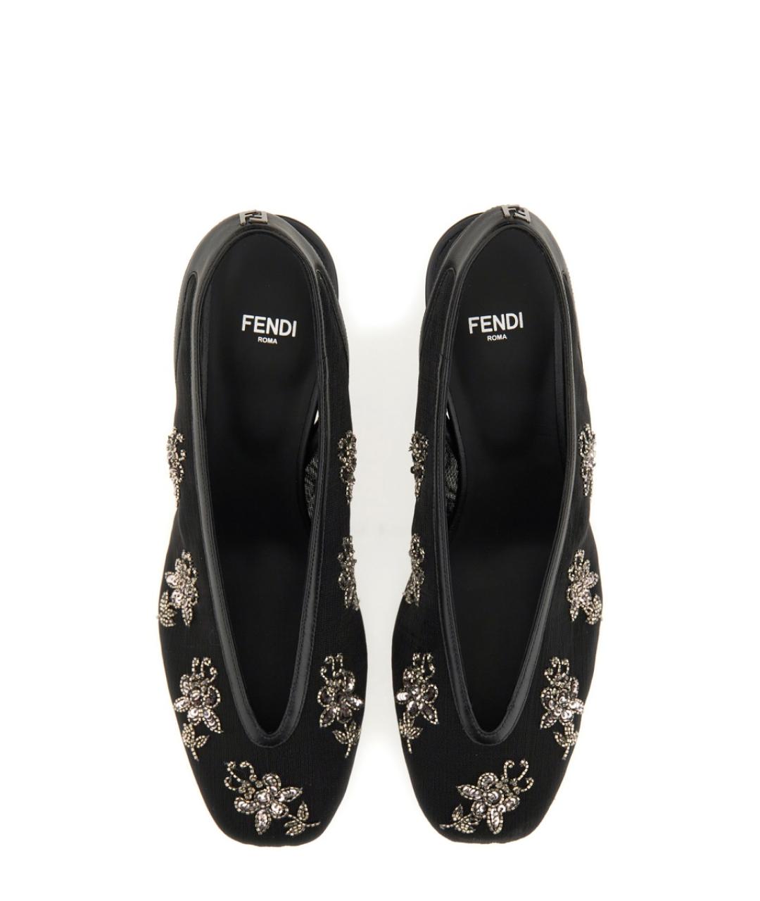 FENDI Черные синтетические туфли, фото 5