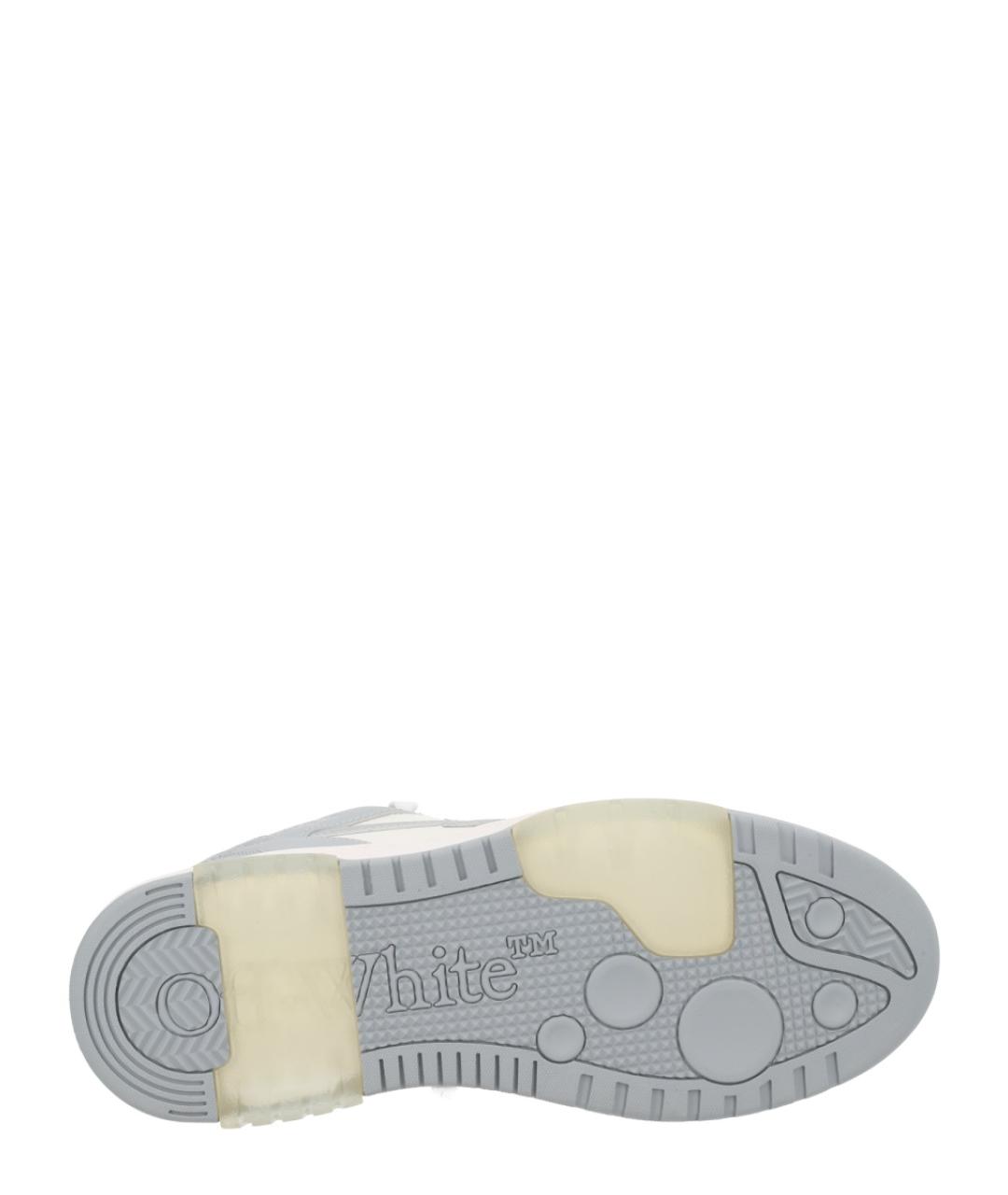 OFF-WHITE Серые кожаные низкие кроссовки / кеды, фото 6