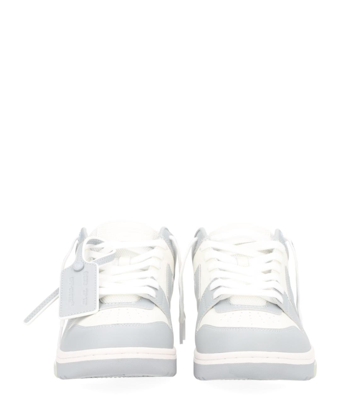 OFF-WHITE Серые кожаные низкие кроссовки / кеды, фото 3