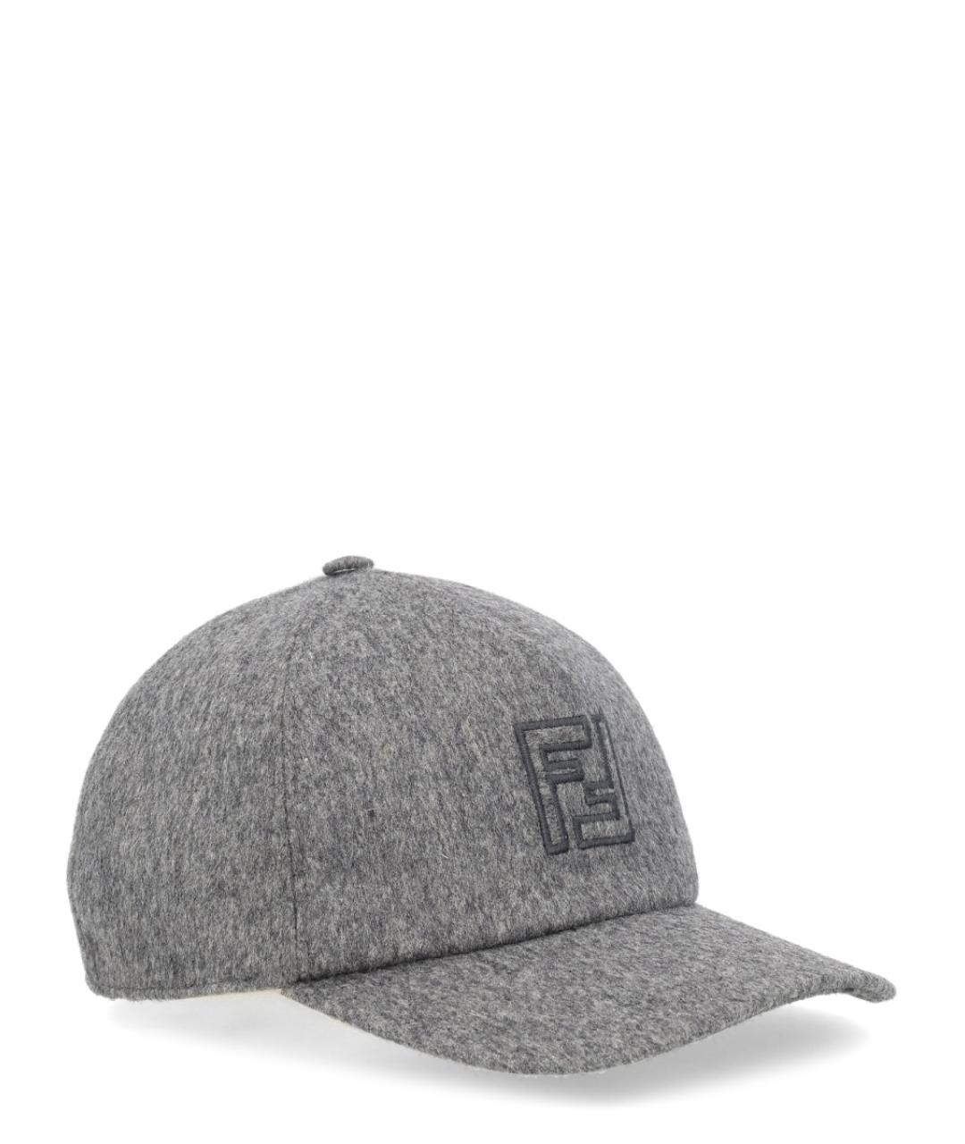 FENDI Серая шерстяная кепка/бейсболка, фото 3