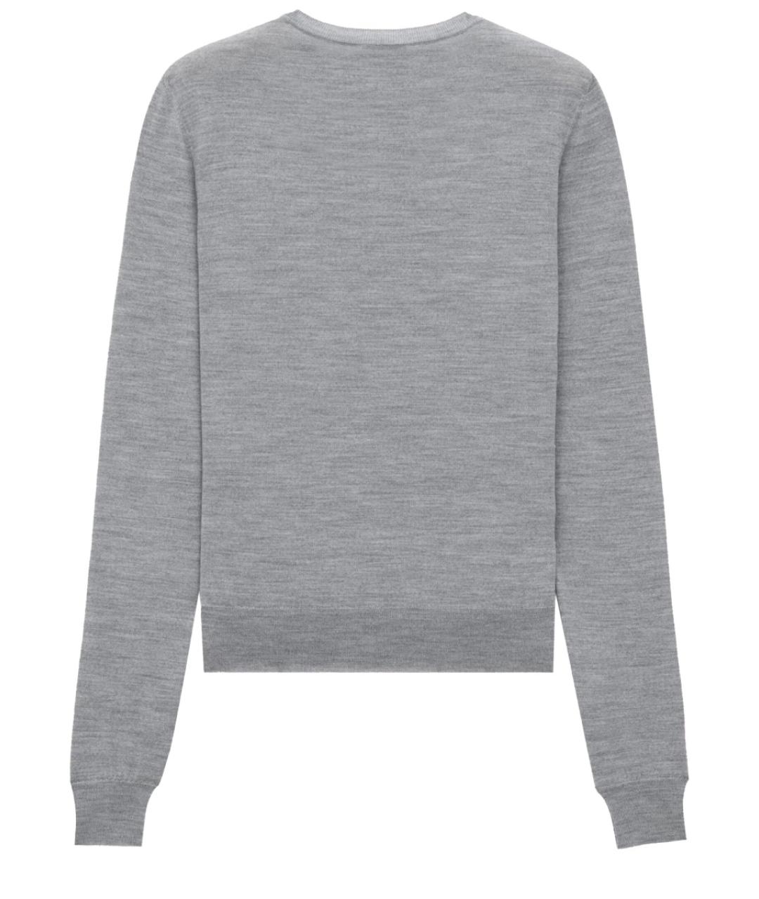 SAINT LAURENT Серый шерстяной джемпер / свитер, фото 2