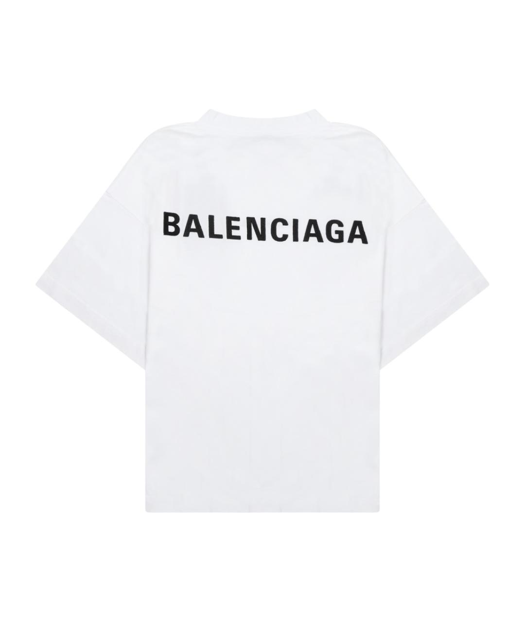 BALENCIAGA Белая полиэстеровая футболка, фото 2