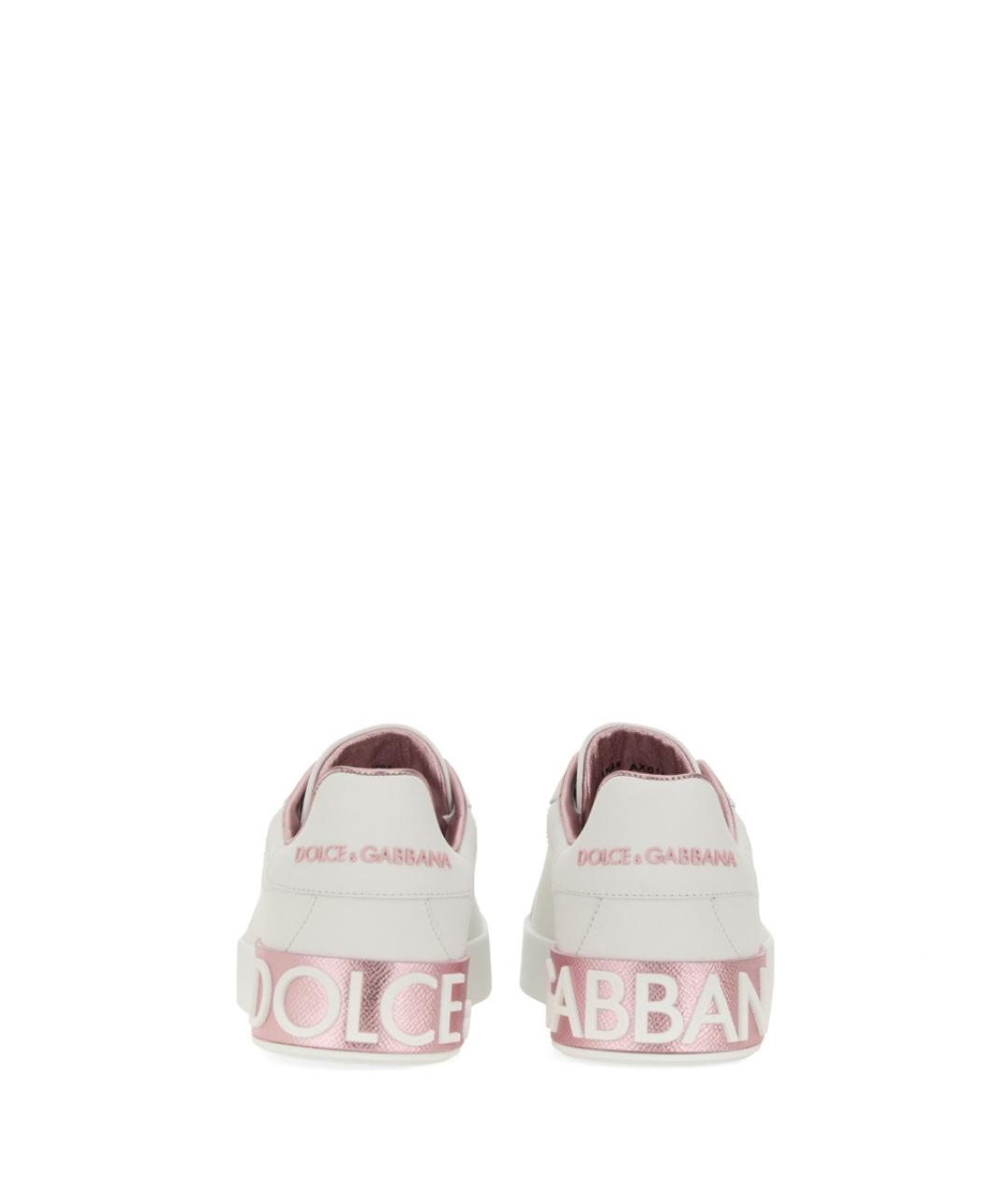 DOLCE&GABBANA Белые кожаные кеды, фото 5