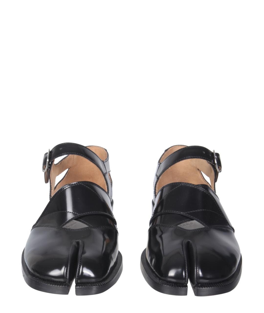 MAISON MARGIELA Черные кожаные сандалии, фото 2