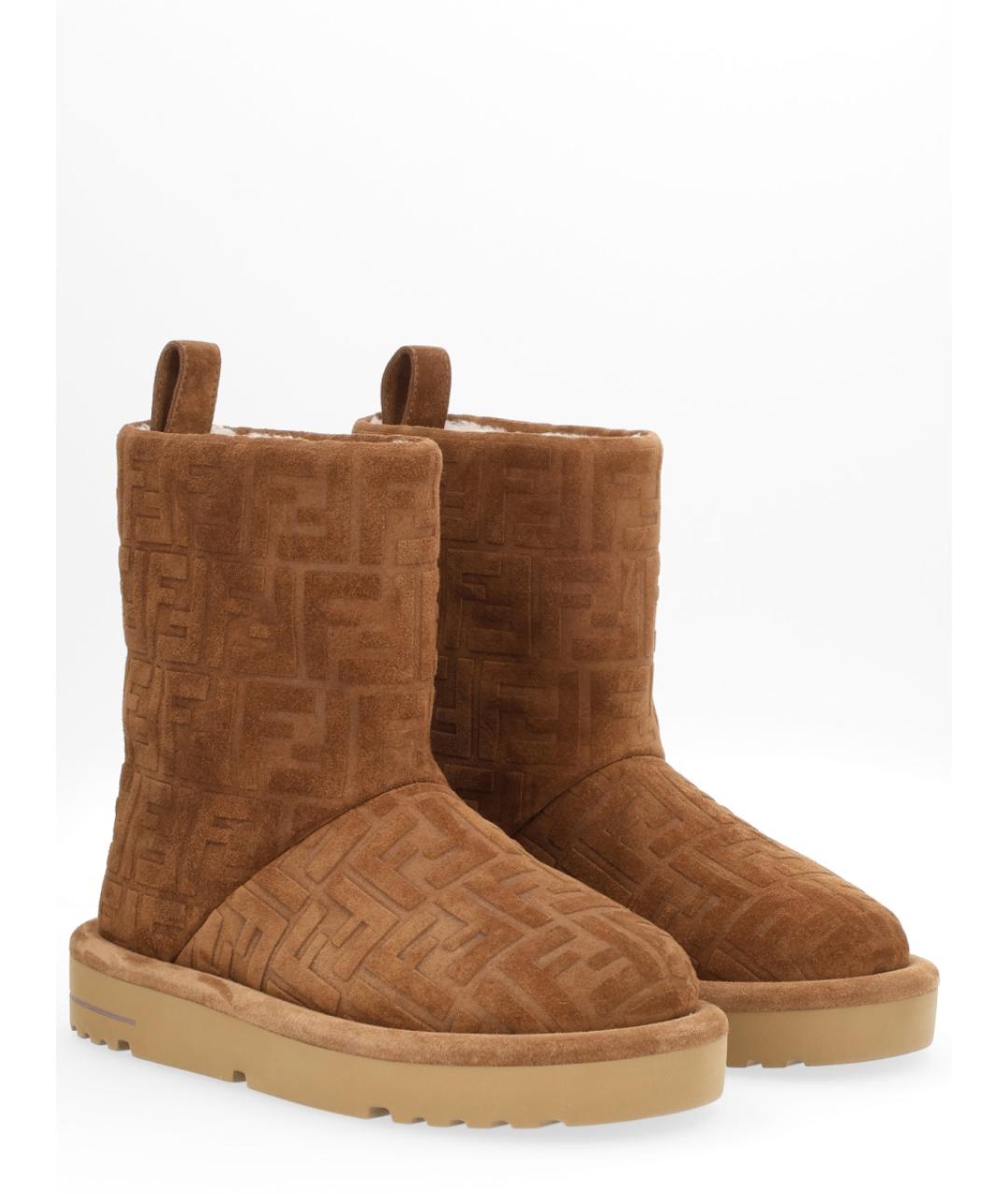 FENDI Коричневые замшевые полусапоги, фото 2