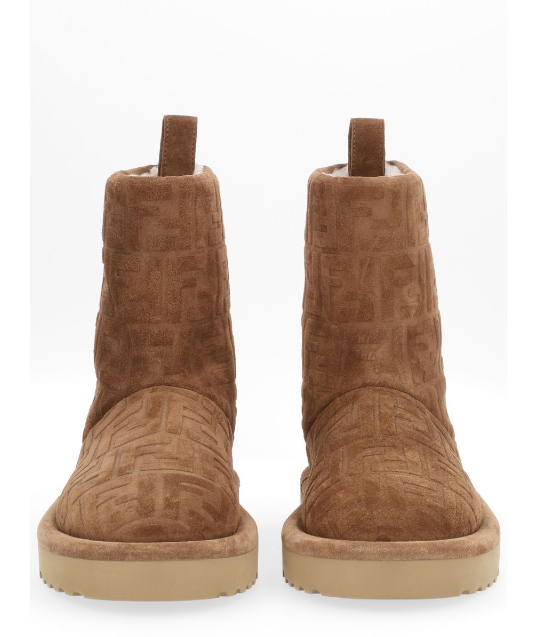 FENDI Коричневые замшевые полусапоги, фото 3